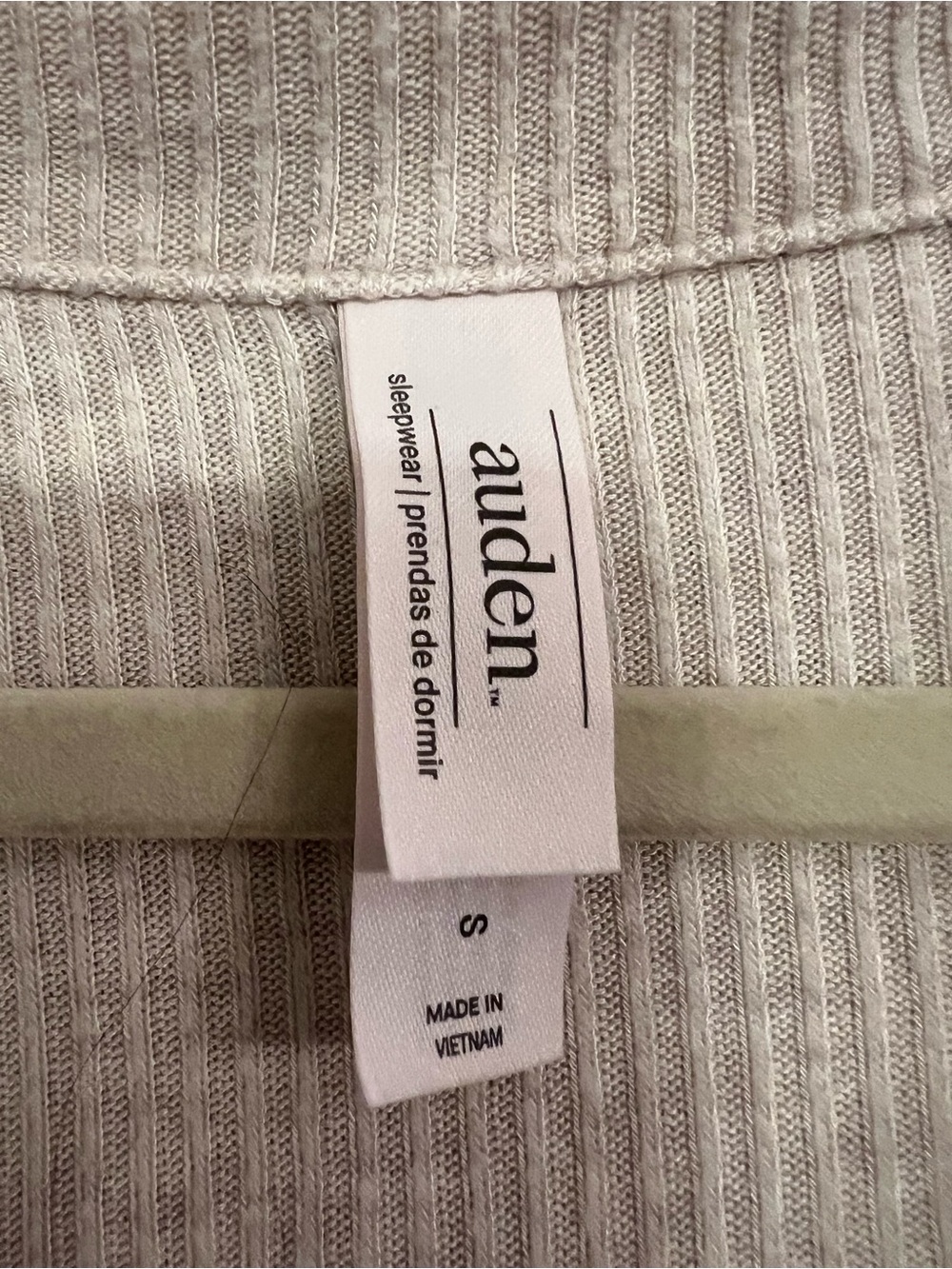 Auden Cream Ribbed Button-Front Sleep Shirt - Picture 3 of 6
